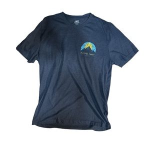 Izod Saltwater Sunrise Crest Graphic T-shirt Men L Blue Short Sleeve